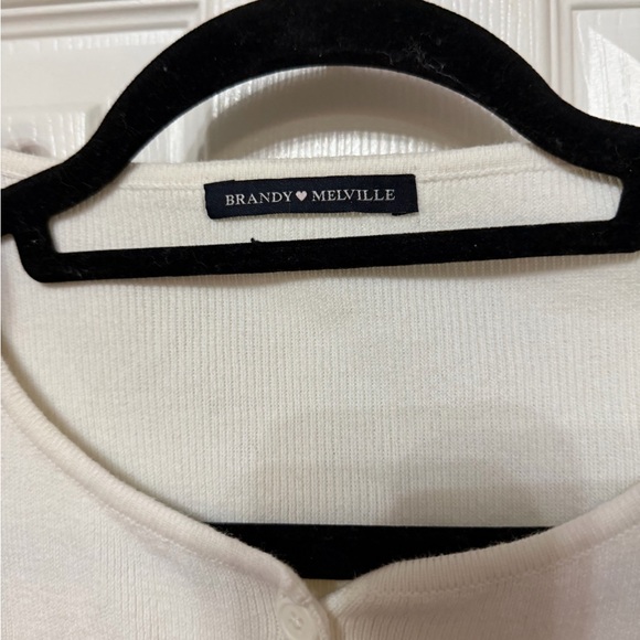 Brandy Melville John Galt‎ Athelia Cropped ribbed Cardigan white - Picture 4 of 6